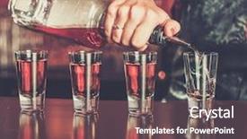  Presentation with shots - Beautiful theme featuring marsala - beautiful redhead barmaid making shots backdrop and a violet colored foreground