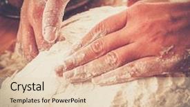  Presentation with dough - Theme having marsala - cook hands preparing dough background and a lemonade colored foreground