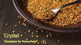  Presentation with pollen - Slide set featuring marsala - spice pollen in spoon background and a  colored foreground