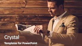  Presentation with interior cottage - Theme with marsala - stylish man with newspaper background and a tawny brown colored foreground