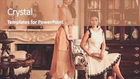  Presentation with luxury house - Presentation design enhanced with marsala - two young women in luxury background and a coral colored foreground