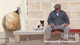  Presentation with man sitting bench - 