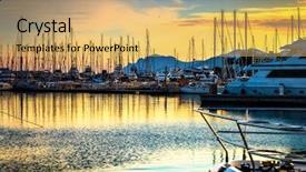  Presentation with marina - PPT layouts consisting of marseille - beautiful marina view sailboats background and a yellow colored foreground