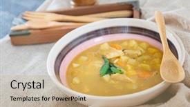  Presentation with mediterranean - Presentation design enhanced with marseille - bowl of mediterranean french fish background and a coral colored foreground