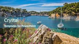  Presentation with sea water - Presentation theme consisting of marseille - white sailing yachts background and a  colored foreground