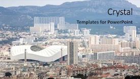  Presentation with notre dame - Slide deck with marseille aerial view from notre background and a light blue colored foreground