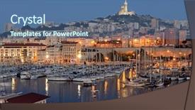  Presentation with notre dame - Amazing slides having marseille cityscape with famous landmark backdrop and a ocean colored foreground