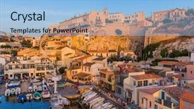  Presentation with fishing boats - PPT theme having marseille france - august 03 2017 background and a  colored foreground