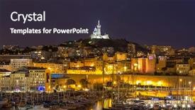  Presentation with notre dame - Audience pleasing PPT layouts consisting of marseille france at night the famous european harbour view on the notre dame de la garde backdrop and a wine colored foreground