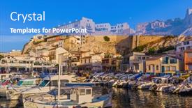  Presentation with fishing boats - PPT theme having marseille-france-august-03-2017 background and a  colored foreground