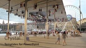  Presentation with reflecting - Theme featuring marseille-france-jul-31-2016 background and a coral colored foreground