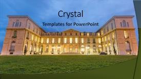  Presentation with night - Amazing presentation theme having marseille palais du pharo night backdrop and a light blue colored foreground