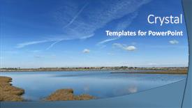  Presentation with wetlands - PPT theme having marsh-grasses-at-the-bolsa background and a teal colored foreground