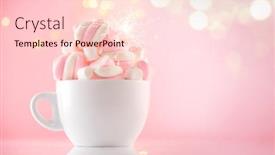  Presentation with sweet candy - Colorful slide set enhanced with marshmallow-close-up-of-marshmallows backdrop and a lemonade colored foreground