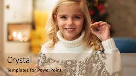  Presentation with cacao - Presentation design consisting of marshmallow holding cookie on christmas background and a  colored foreground