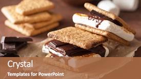  Presentation with dark homemade chocolate bars - Audience pleasing presentation consisting of marshmallow s'mores with chocolate backdrop and a coral colored foreground