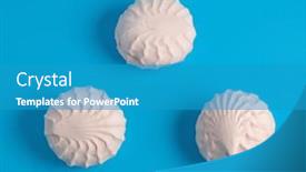  Presentation with candy - Amazing slide deck having marshmallow-white-candy-zephyr backdrop and a teal colored foreground