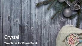  Presentation with christmas new year frame banner - Cool new PPT theme with marshmallow woolen downy shawl backdrop and a gray colored foreground