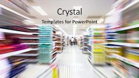  Presentation with motion - PPT layouts enhanced with mart - empty supermarket aisle motion blur background and a lemonade colored foreground