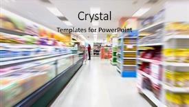  Presentation with motion - Slide deck with mart - empty supermarket aisle motion blur background and a light gray colored foreground
