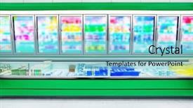  Presentation with foods - Colorful PPT layouts enhanced with mart - foods in a supermarket backdrop and a light blue colored foreground