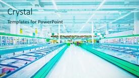  Presentation with supermarket - Audience pleasing PPT theme consisting of mart - supermarket backdrop and a arctic colored foreground