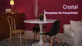  Presentation with interior - Amazing PPT theme having martadla - modern interior on marsala wall backdrop and a tawny brown colored foreground