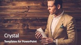  Presentation with interior cottage - Presentation design having martadla - stylish man with newspaper background and a tawny brown colored foreground