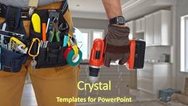  Presentation with drill ship - Cool new theme with marteau - builder handyman with drill backdrop and a tawny brown colored foreground