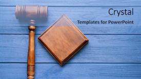  Presentation with sound - Slides with marteau - judge's gavel and sound block background and a light blue colored foreground