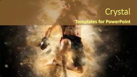 Presentation with gold dust - Colorful PPT layouts enhanced with martial-arts-fighter-mma-jumping backdrop and a tawny brown colored foreground