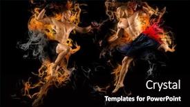  Presentation with martial arts - Colorful theme enhanced with martial-arts-fighter-mma-jumping backdrop and a black colored foreground