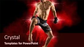  Presentation with mma - PPT theme consisting of martial-arts-fighter-mma-jumping background and a wine colored foreground