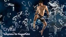  Presentation with martial arts - Slide deck having martial-arts-fighter-mma-jumping background and a navy blue colored foreground