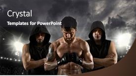  Presentation with mma - Presentation theme consisting of martial-arts-fighter-mma-sports background and a dark gray colored foreground