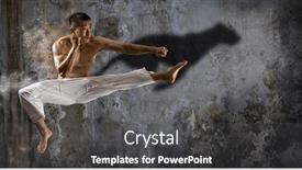  Presentation with martial arts - Colorful presentation theme enhanced with martial-arts-master-karate-practice backdrop and a dark gray colored foreground