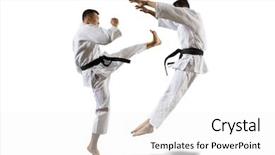  Presentation with martial arts - PPT layouts featuring martial arts masters karate practice background and a white colored foreground