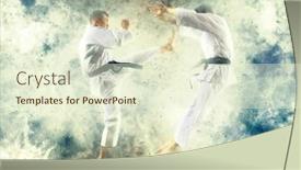  Presentation with martial arts - Theme enhanced with martial-arts-masters-karate-practice background and a cream colored foreground