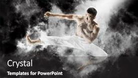  Presentation with martial arts - Presentation featuring martial-arts-masters-karate-practice background and a dark gray colored foreground