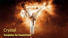  Presentation with martial arts - Slide set consisting of martial-arts-masters-karate-practice background and a tawny brown colored foreground