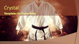  Presentation with martial arts - PPT layouts with martial-arts-masters-karate-practice background and a tawny brown colored foreground