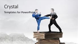  Presentation with martial law - Amazing theme having martial law - battle of two opponents backdrop and a white colored foreground