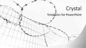  Presentation with martial law - Colorful presentation theme enhanced with martial law - imprisonment restriction concept - barb backdrop and a white colored foreground