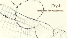  Presentation with martial law - PPT theme featuring martial law - imprisonment restriction concept - barb background and a cream colored foreground