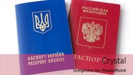  Presentation with pink and white roses country - Colorful slides enhanced with martial law - ukrainian and russian id passports backdrop and a red colored foreground