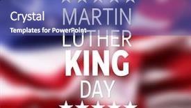  Presentation with king - Beautiful theme featuring martin luther king day blurred backdrop and a ocean colored foreground