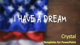  Presentation with martin luther king - Cool new presentation theme with martin luther king day blurred flag of united states of america backdrop and a tawny brown colored foreground