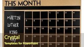  Presentation with martin luther king - Slide deck consisting of king day chalkboard wall calendar background and a tawny brown colored foreground