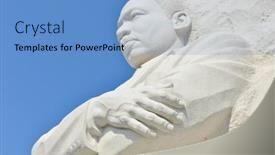  Presentation with martin luther king - Colorful slide deck enhanced with martin-luther-king-monument backdrop and a teal colored foreground