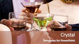  Presentation with glass human head brain - PPT theme consisting of martini christmas - four human hands holding background and a red colored foreground